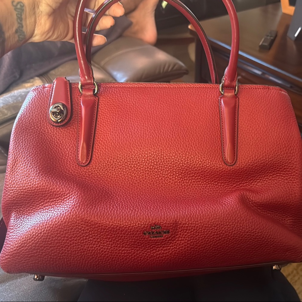 Red Leather Women's Handbag
